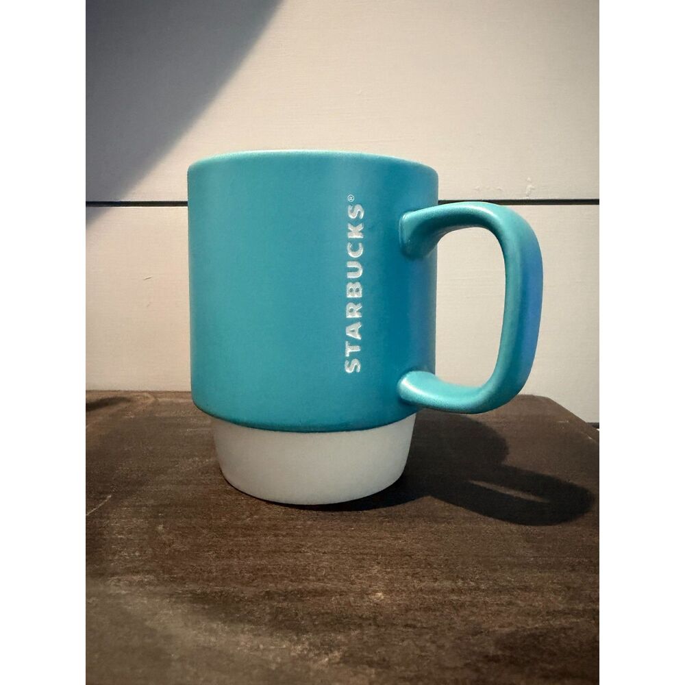 Starbucks Coffee Mug 12 oz Teal Blue 2016 Preowned